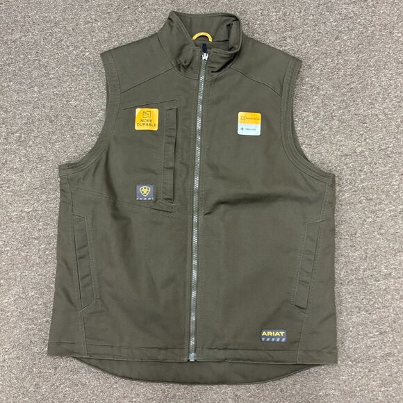Ariat Men's Rebar Washed DuraCanvas Insulated Vest - Wren